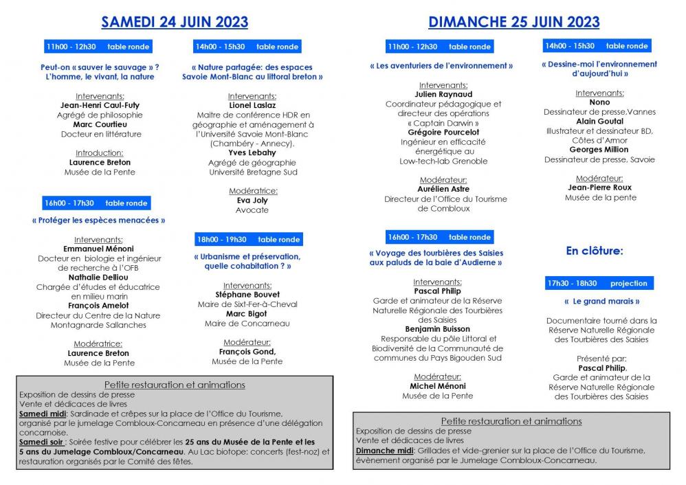 Musee de la pente flyer journees combloranes programme